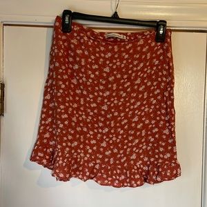 Abercrombie & Fitch Red Floral Mini Skirt